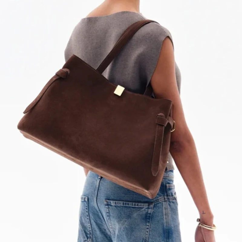 Grand sac Tote femme Daim & Cuir PU – Style casual chic