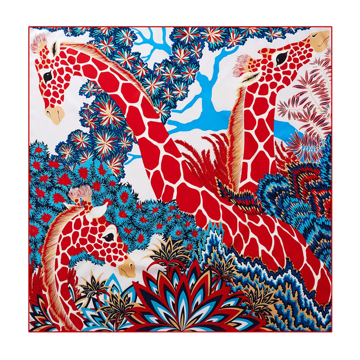 Foulard carré femme en soie imprimée – 90 × 90 cm