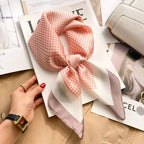70cm Neckerchief Female Luxury Square Scarf for Women Silk Feeling Shawl Satin Hijab Wraps Hair Bands Ribbon Headband Bandann MYNELIA