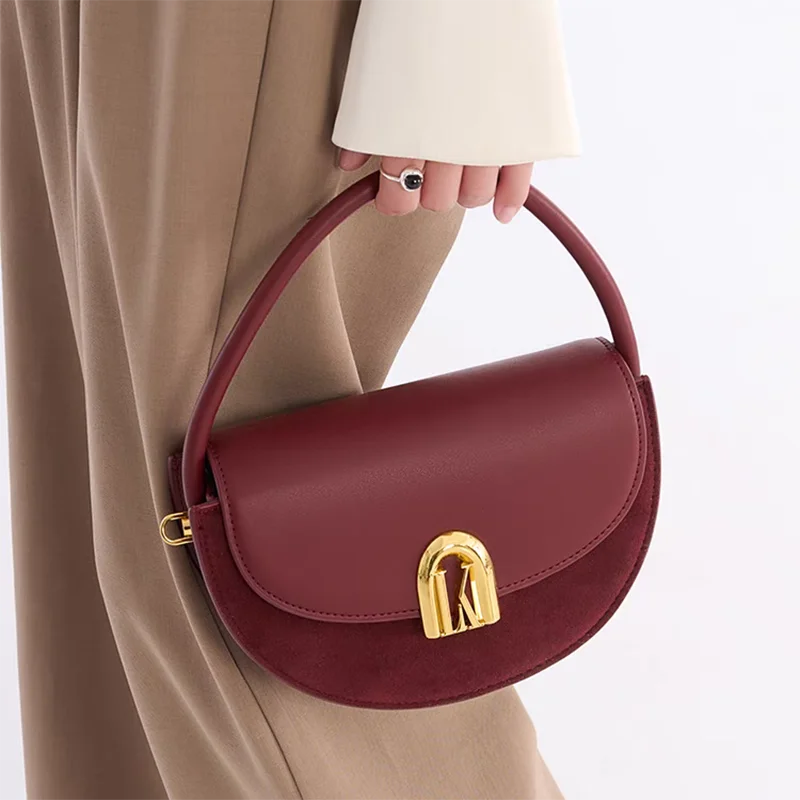 Satteltasche 2025 Neue Luxus-Damenhandtasche Vielseitige Halbrund-Einzelschultertasche Hochwertige Pendler-Umhängetasche