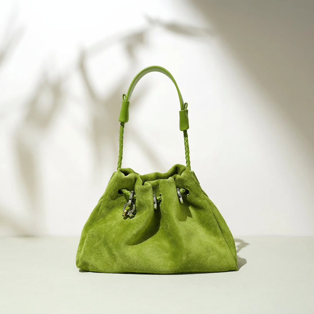 Sac bourse daim cuir véritable– Style vintage Bohème MYNELIA
