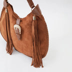 Sac bandoulière  femme – Daim Tissé à franges