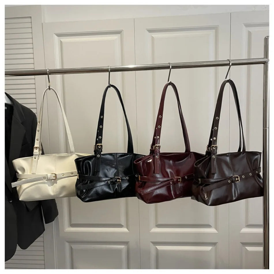 Sac à main boucle ceinture — Cabas vintage femme | Grande capacité & Épaule MYNELIA