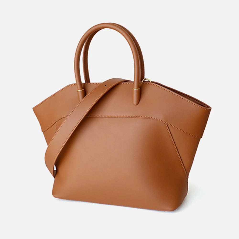 Sac en cuir véritable grande capacité – Tote Bag avec bandoulière MYNELIA