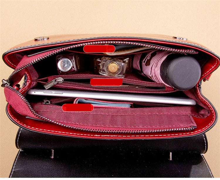 Sac à main rabat cuir véritable vintage – Flap Bag Luxe