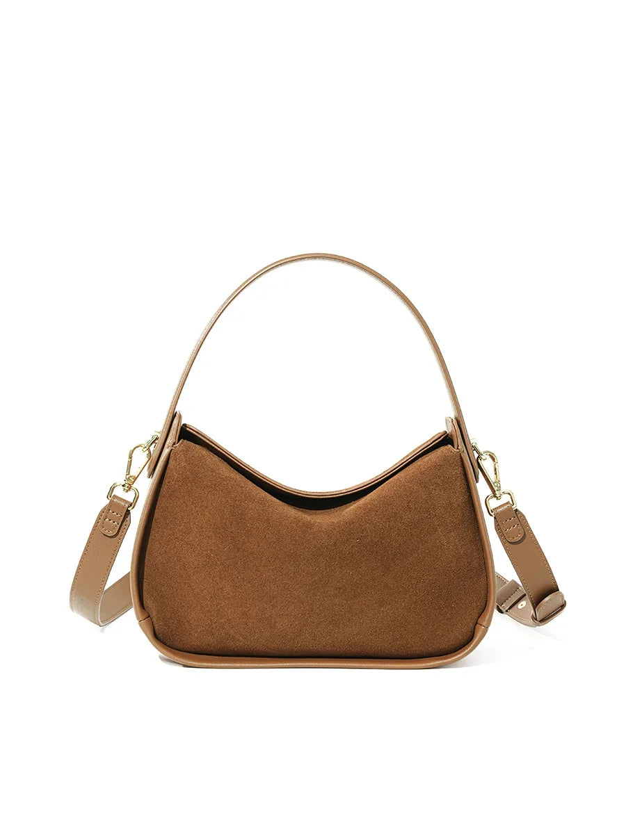 Sac à main bandoulière en daim Cuir -Design unique forme coussin MYNELIA