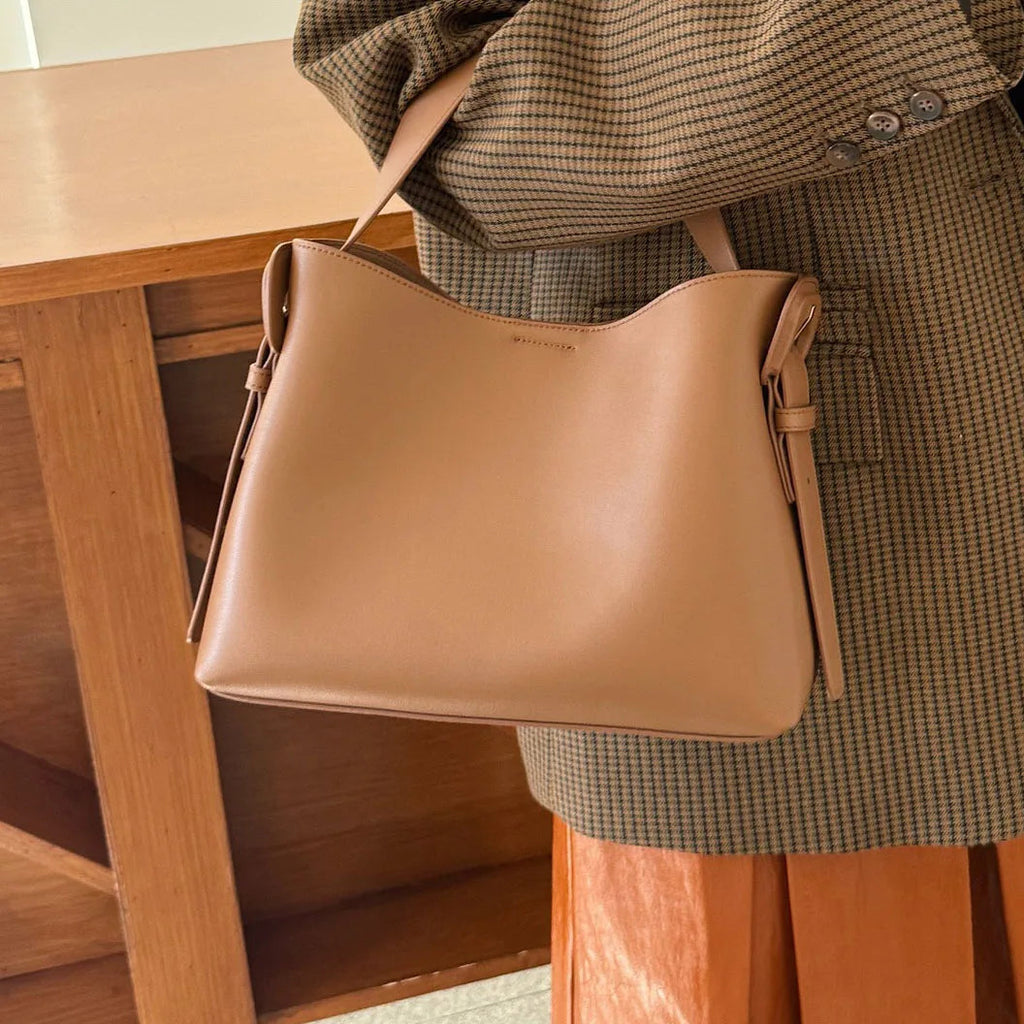 Sac à main tote bag cuir véritable–Sac cabas luxe grande capacité MYNELIA