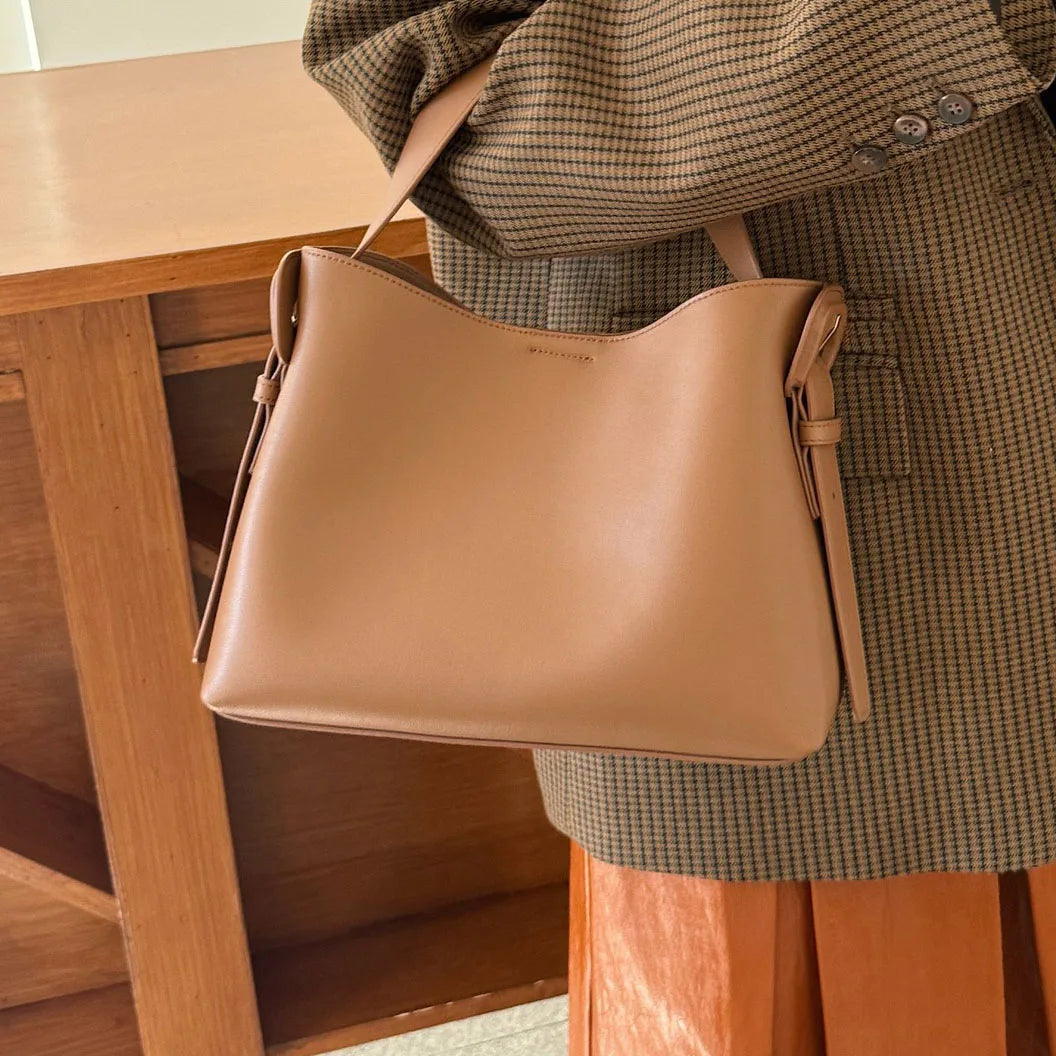 Sac à main tote bag cuir véritable–Sac cabas luxe grande capacité MYNELIA