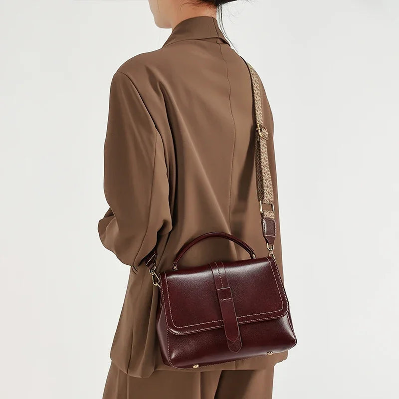 Sac à main cuir véritable vintage – Bandoulière & Épaule