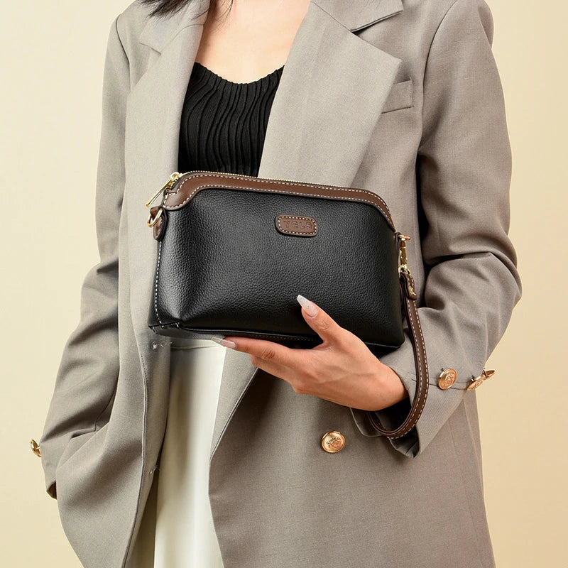 Sac à main bandoulière cuir véritable Femme — L’Essentiel Luxueux MYNELIA