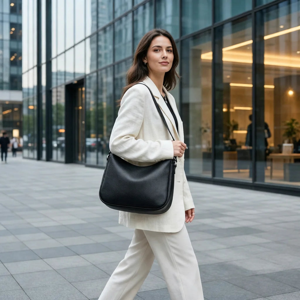 Sac à main Hobo cuir souple — La Désinvolture Élégante MYNELIA