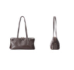 Sac Satchel Slim Cuir Oil Wax Couture Contrastée