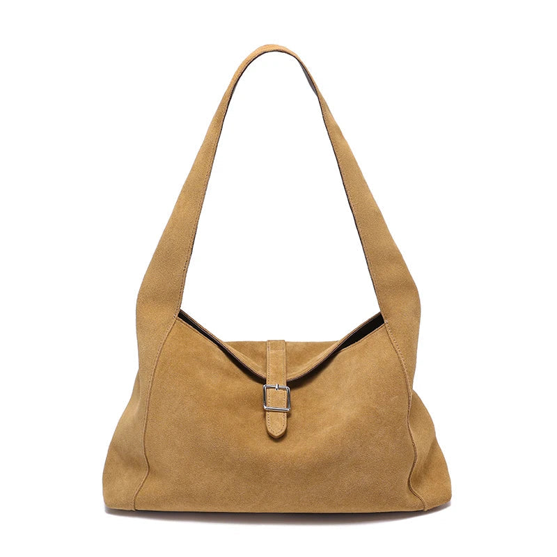 Sac bandoulière en cuir de vache suédé-Doux, Durable, Style Casual Chic MYNELIA