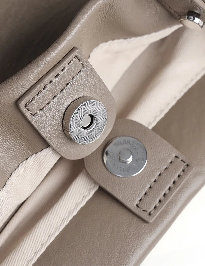 Sac cabas souple en cuir véritable à poches intérieures