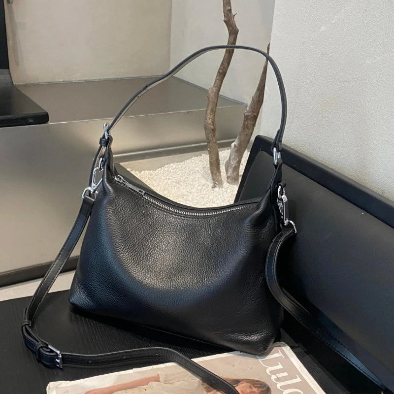 Sac Cuir Première Couche Natural Texture Organique