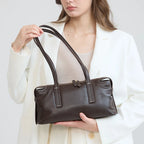 Sac Satchel Slim Cuir Oil Wax Couture Contrastée