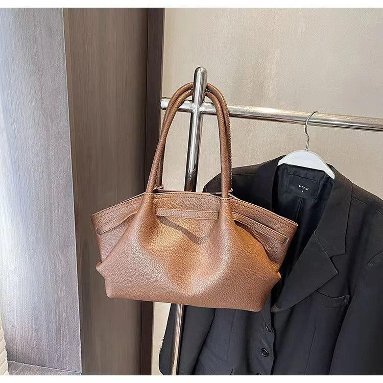 Sac à main tote bag cuir PU motif Litchi – Grande Capacité MYNELIA