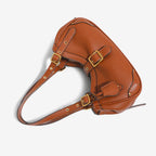 Sac épaule vintage esprit biker en cuir PU
