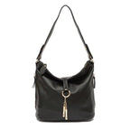 Sac hobo cuir véritable- Zippé bandoulière MYNELIA