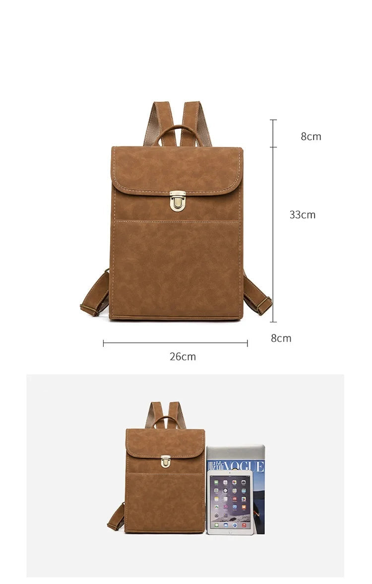 Sac à dos cuir Mat Vintage Femme-Cartable & Ordinateur 13" MYNELIA