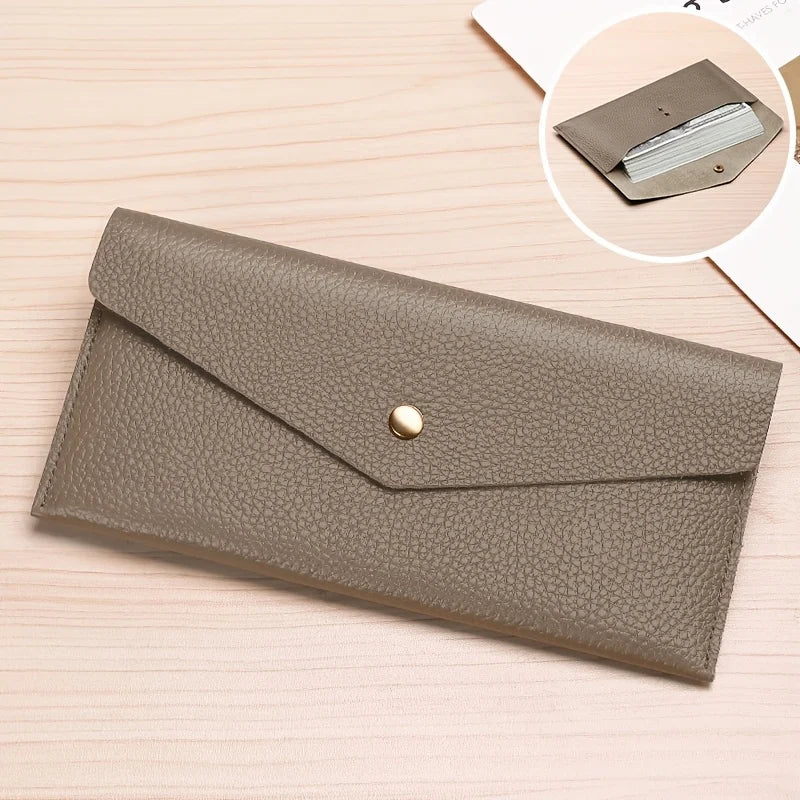 Portefeuille long cuir de vache femme – Pochette enveloppe grande MYNELIA