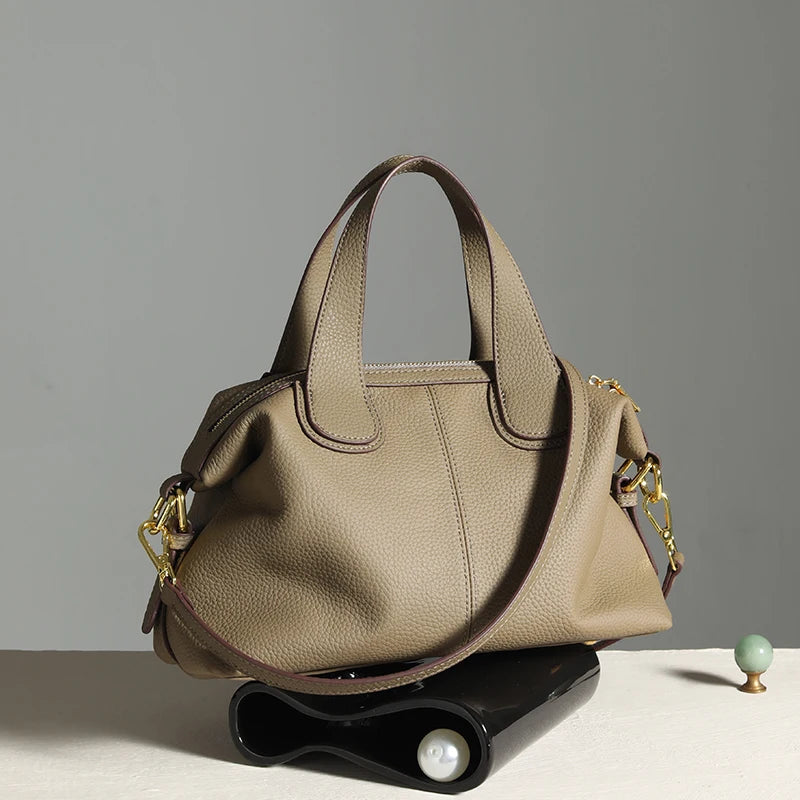 Sac Trapèze Cuir Véritable – Grande Capacité Femme MYNELIA