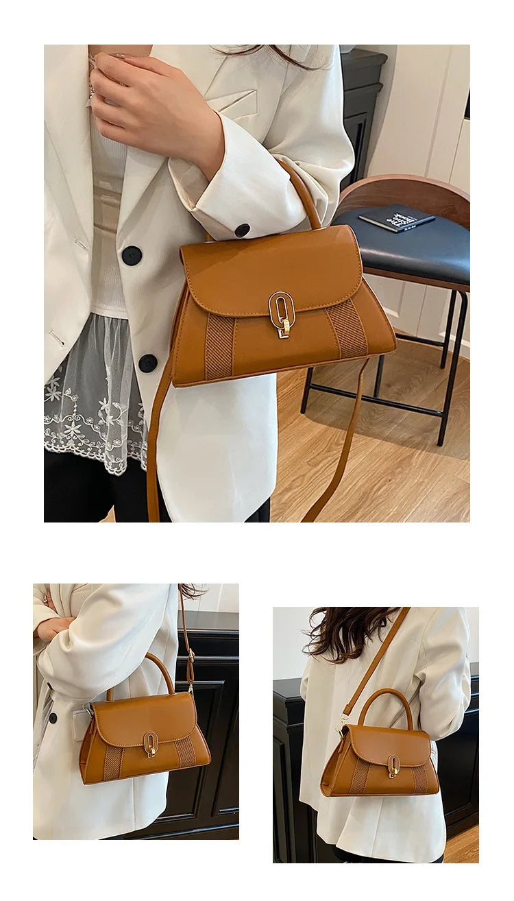 Sac  bandoulière PU Cuir Boucle Cadenas Femme
