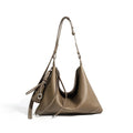New Ins Chic Designer Large Capacity Commuter Tote First Layer Genuine Cow Leather Women's Handbag Connect with Small Purse MYNELIA