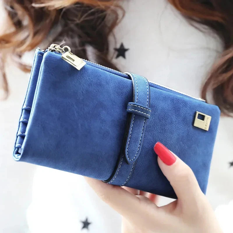 Portefeuille en cuir PU Multi-Compartiments Clutch