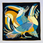Foulard carré femme en soie imprimée – 90 × 90 cm