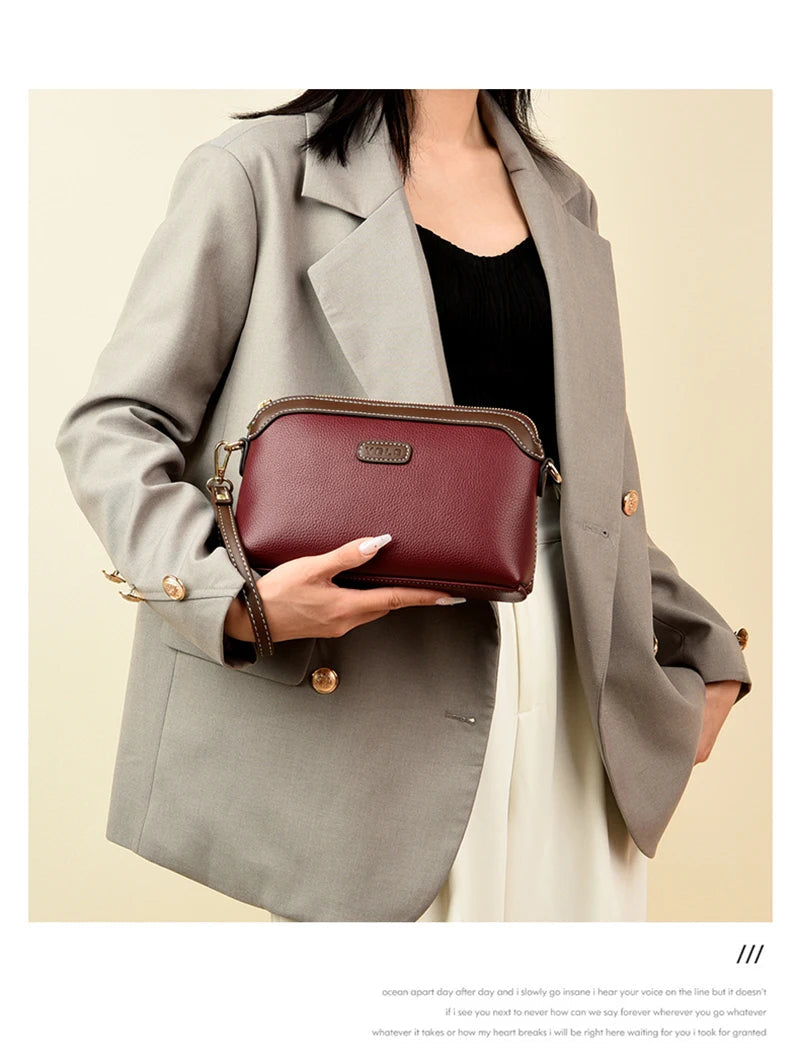Sac à main bandoulière cuir véritable Femme — L’Essentiel Luxueux MYNELIA