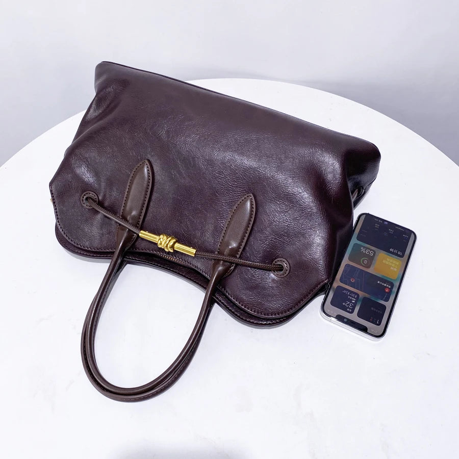 Sac Tote  en cuir PU– Style Vintage Luxe