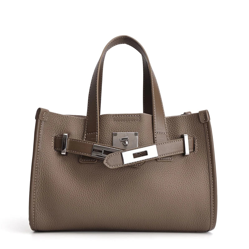 2026 Spring New women's Retro Genuine Cowhide Leather Tote Bag Female Luxury Designer Shoulder Underarm Bags Niche Crossbody Bag MYNELIA