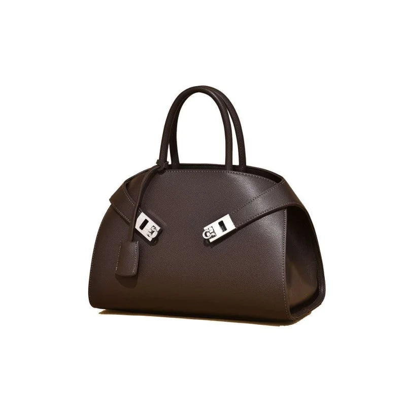 Sac à main en cuir PU Double Boucle Métal