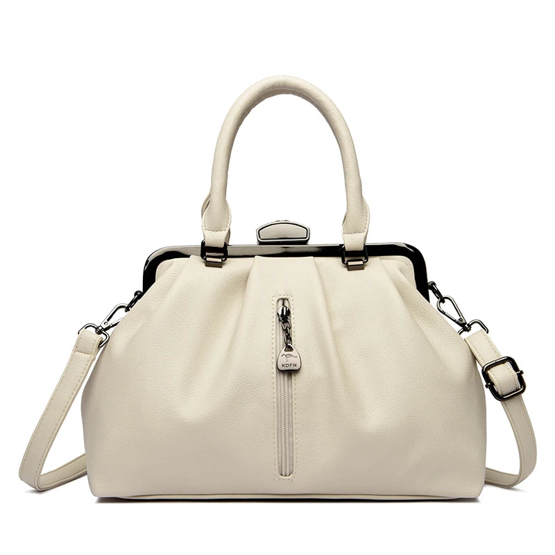 Sac à main Tote cuir véritable Femme – Cabas zippé Grande Capacité MYNELIA