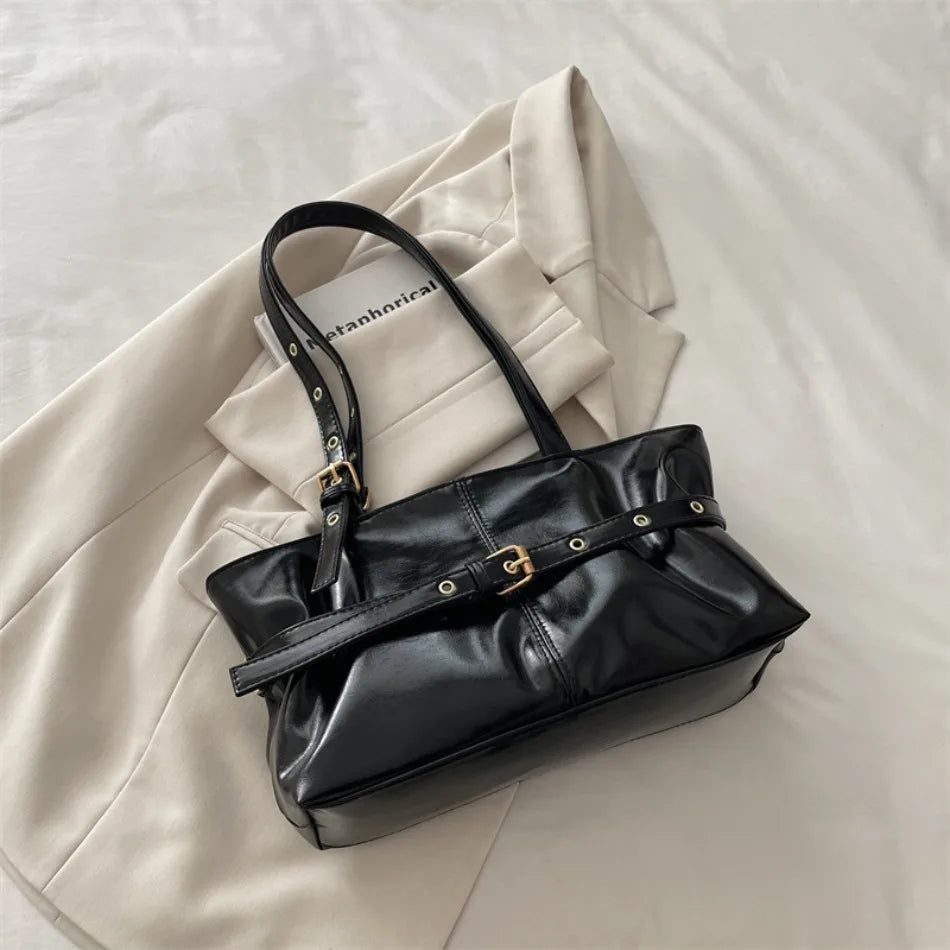 Sac à main boucle ceinture — Cabas vintage femme | Grande capacité & Épaule MYNELIA
