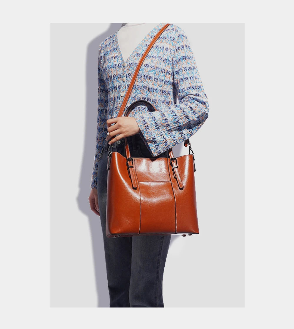 Sac  à main Tote cuir véritable Femme – Compartiment Ordi & Voyage