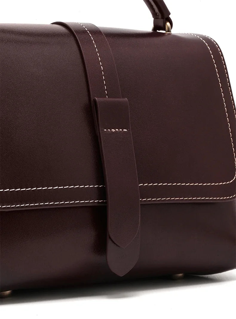 Sac à main cuir véritable vintage – Bandoulière & Épaule