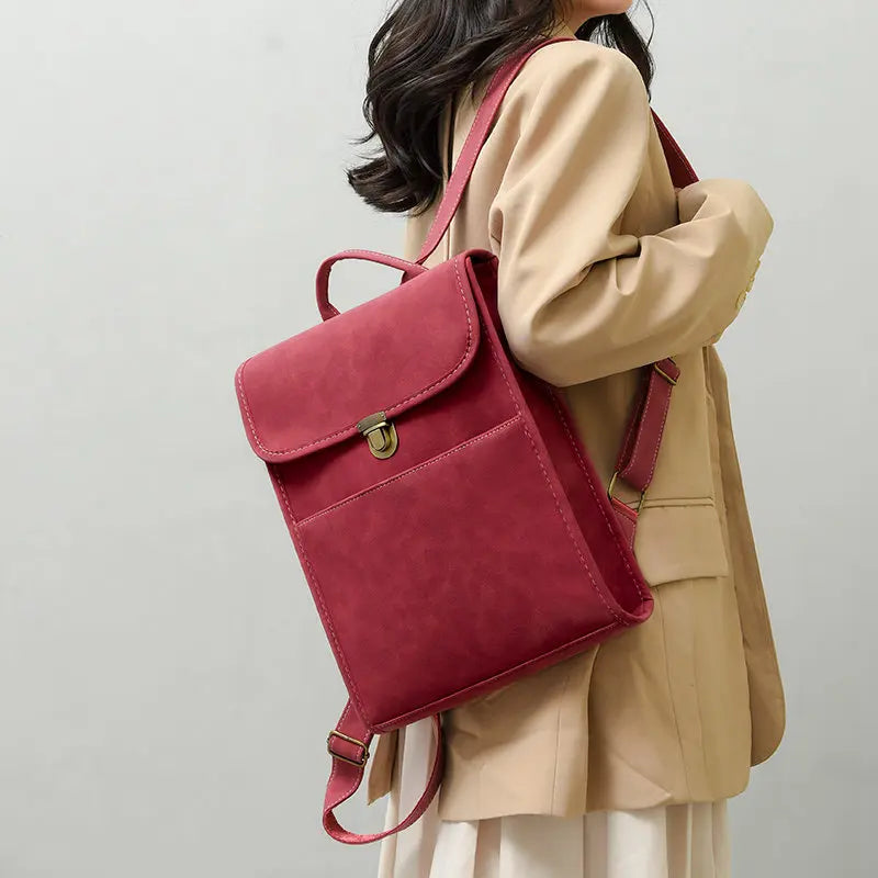 Sac à dos cuir Mat Vintage Femme-Cartable & Ordinateur 13" MYNELIA