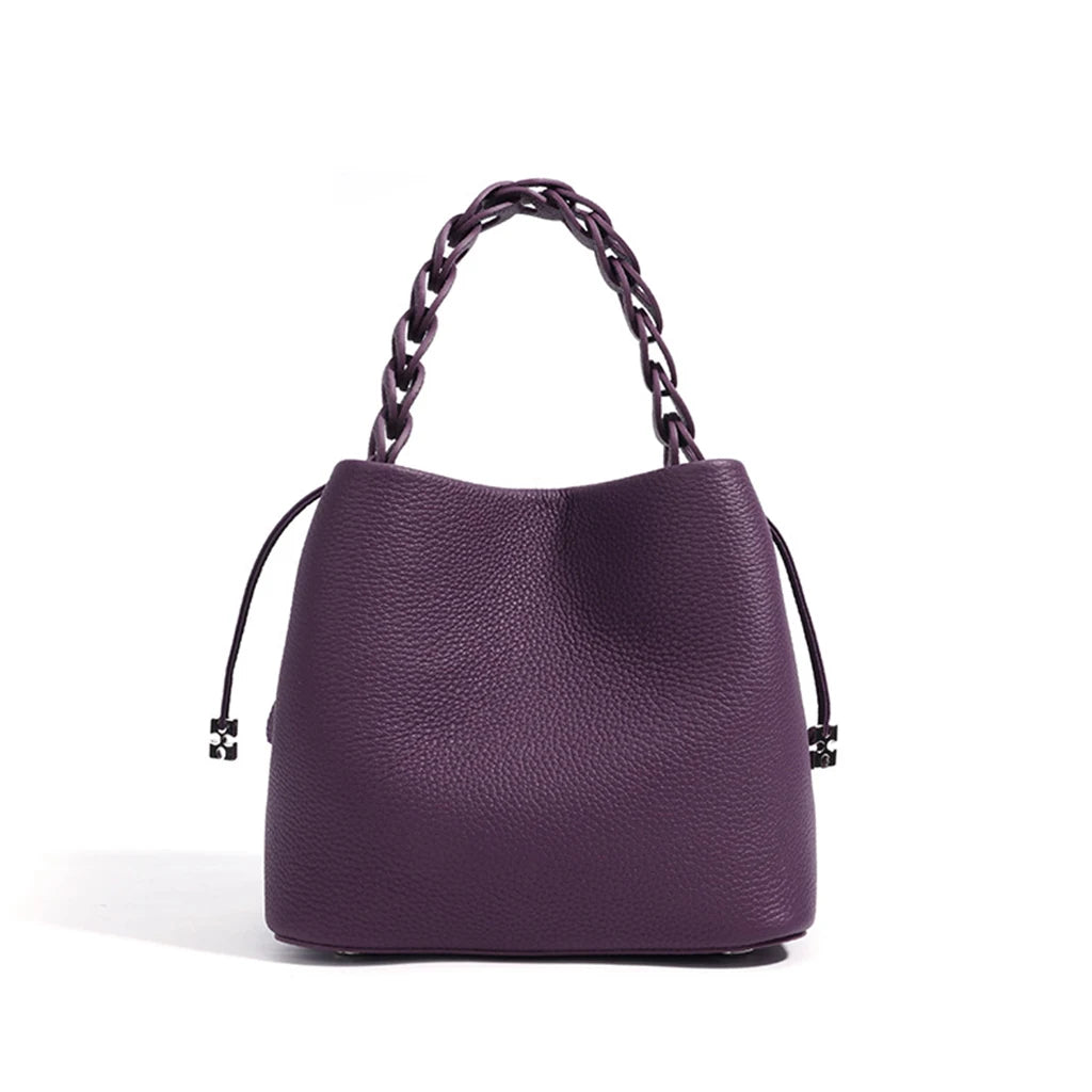 Sac bucket en cuir véritable souple – Doublure cuir