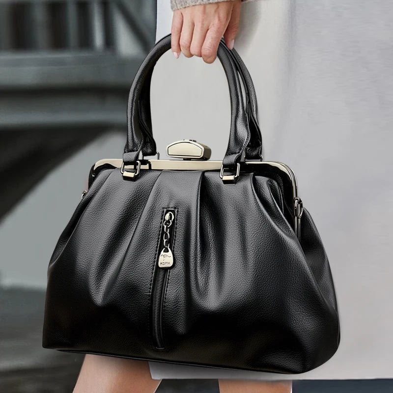Sac à main Tote cuir véritable Femme – Cabas zippé Grande Capacité MYNELIA