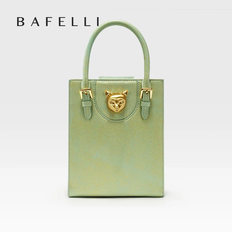 Sac box cuir véritable – Verrou décoratif structure rigide