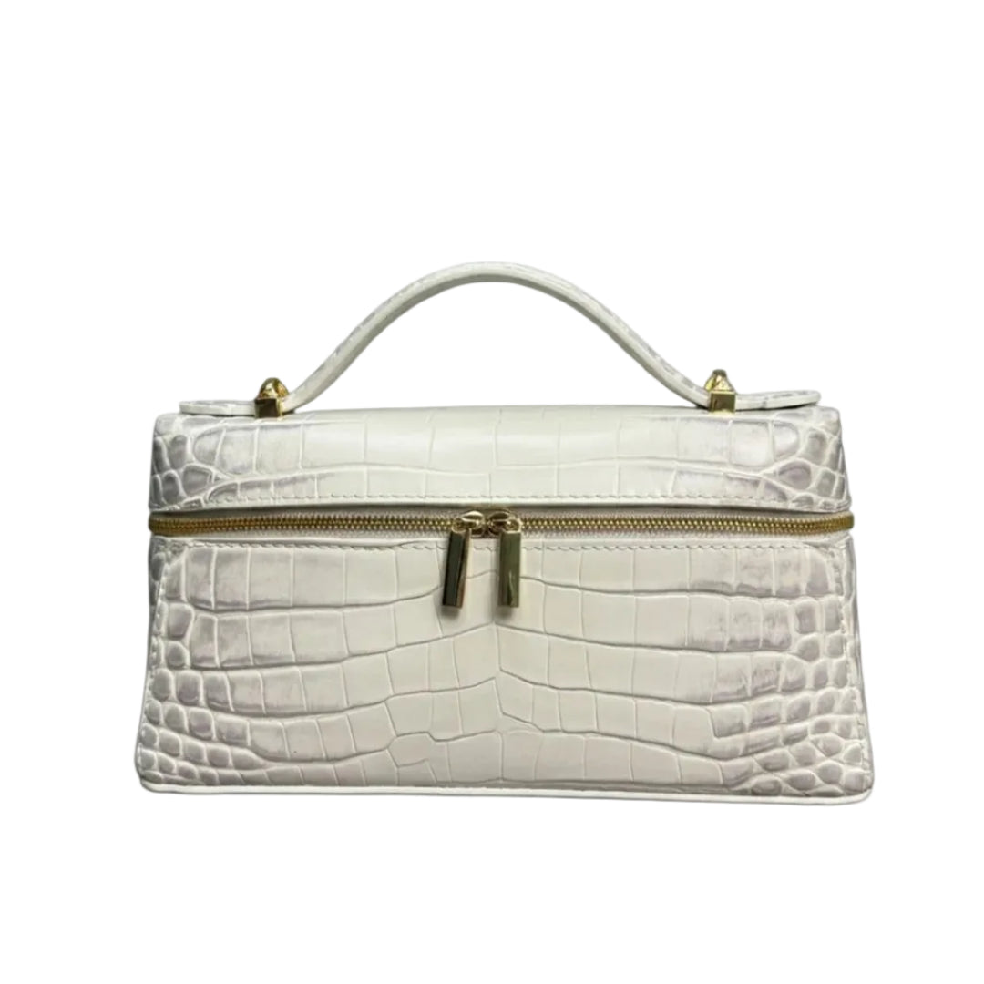 Sac Clutch cuir véritable motif Crocodile Femme – Box Vintage