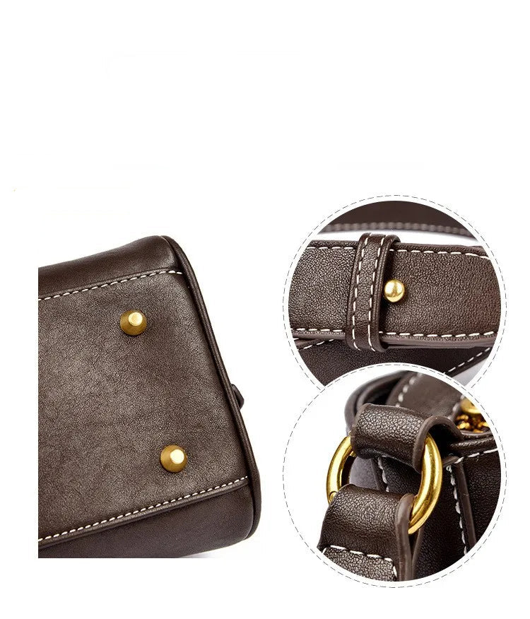 Sac Tote PU Cuir Vegan Souple Double Fermeture