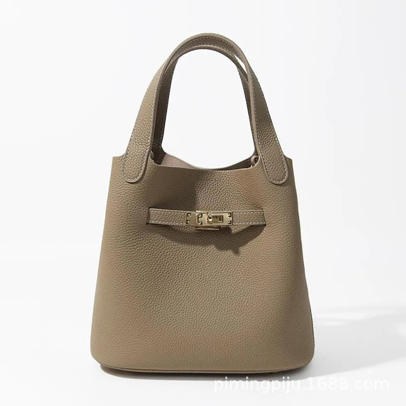 Sac seau cuir vache première couche – Style street chic MYNELIA
