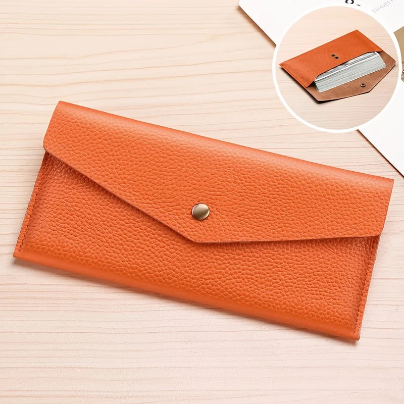 Portefeuille long cuir de vache femme – Pochette enveloppe grande MYNELIA