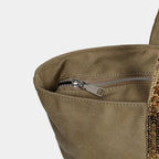 Sac Tote Canvas Sequins Grande Capacité Rétro