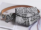 Sac banane PU Femme – Imprimé serpentin ceinture croisé ultra-Léger
