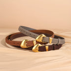 Ceinture femme suède boucle dorée – Style vintage