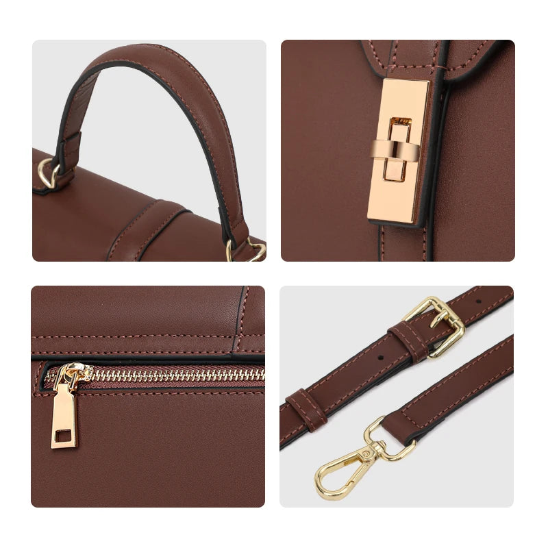 Sac épaule femme en cuir de vachette véritable – Forme rectangulaire